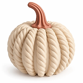 Krem Balkabağı Dekoratif Obje – Halloween ve Sonbahar Dekoru