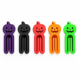 Halloween Balkabağı Figürlü Poşet Klipsi Seti – 5’li Renkli