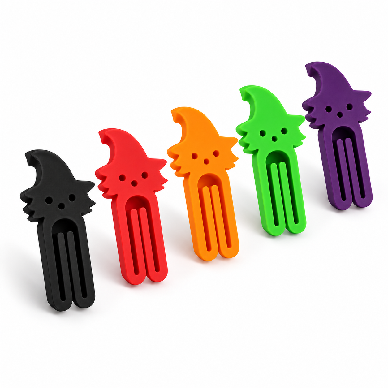 Halloween Cadı Figürlü Poşet Klipsi Seti – 5’li Renkli