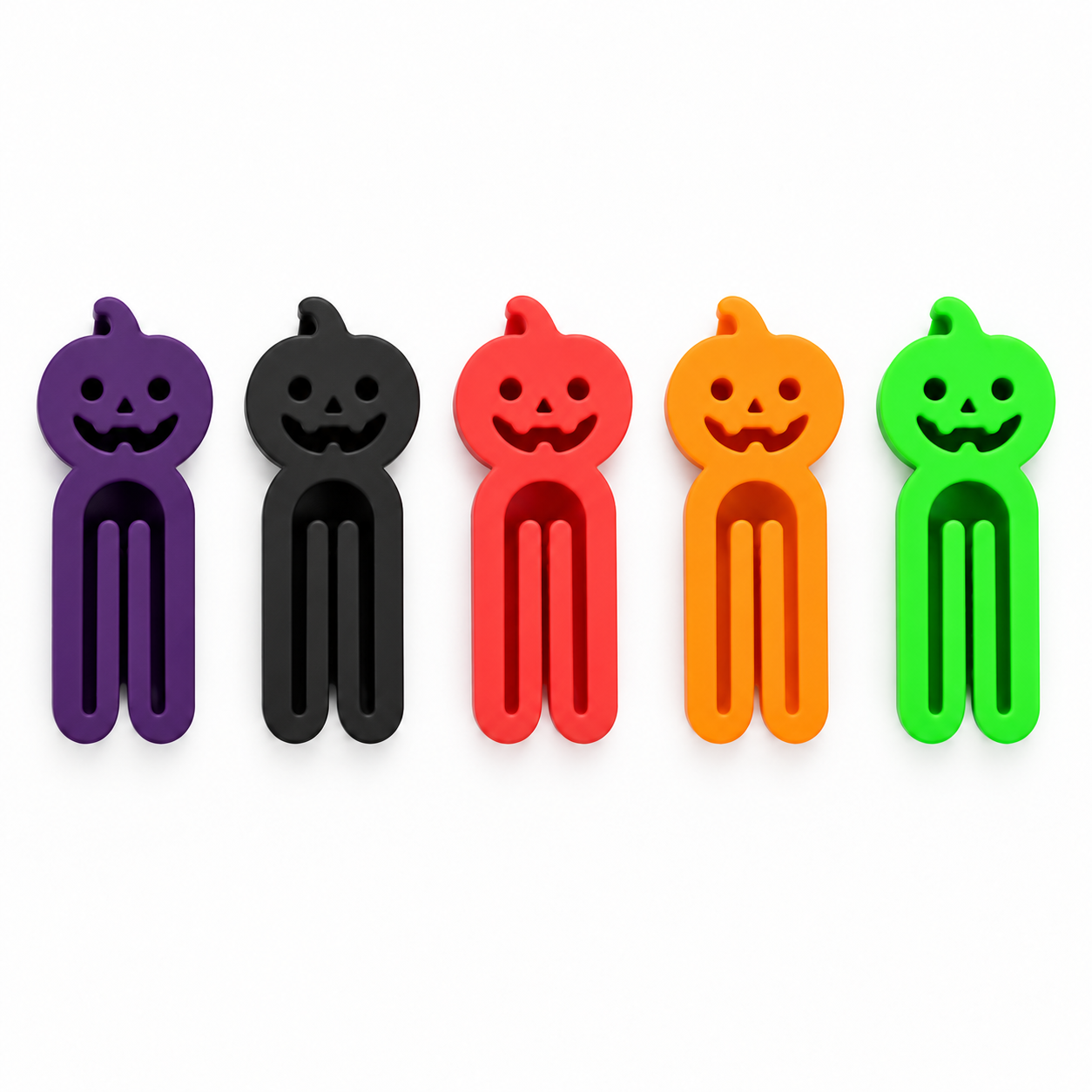 Halloween Balkabağı Figürlü Poşet Klipsi Seti – 5’li Renkli