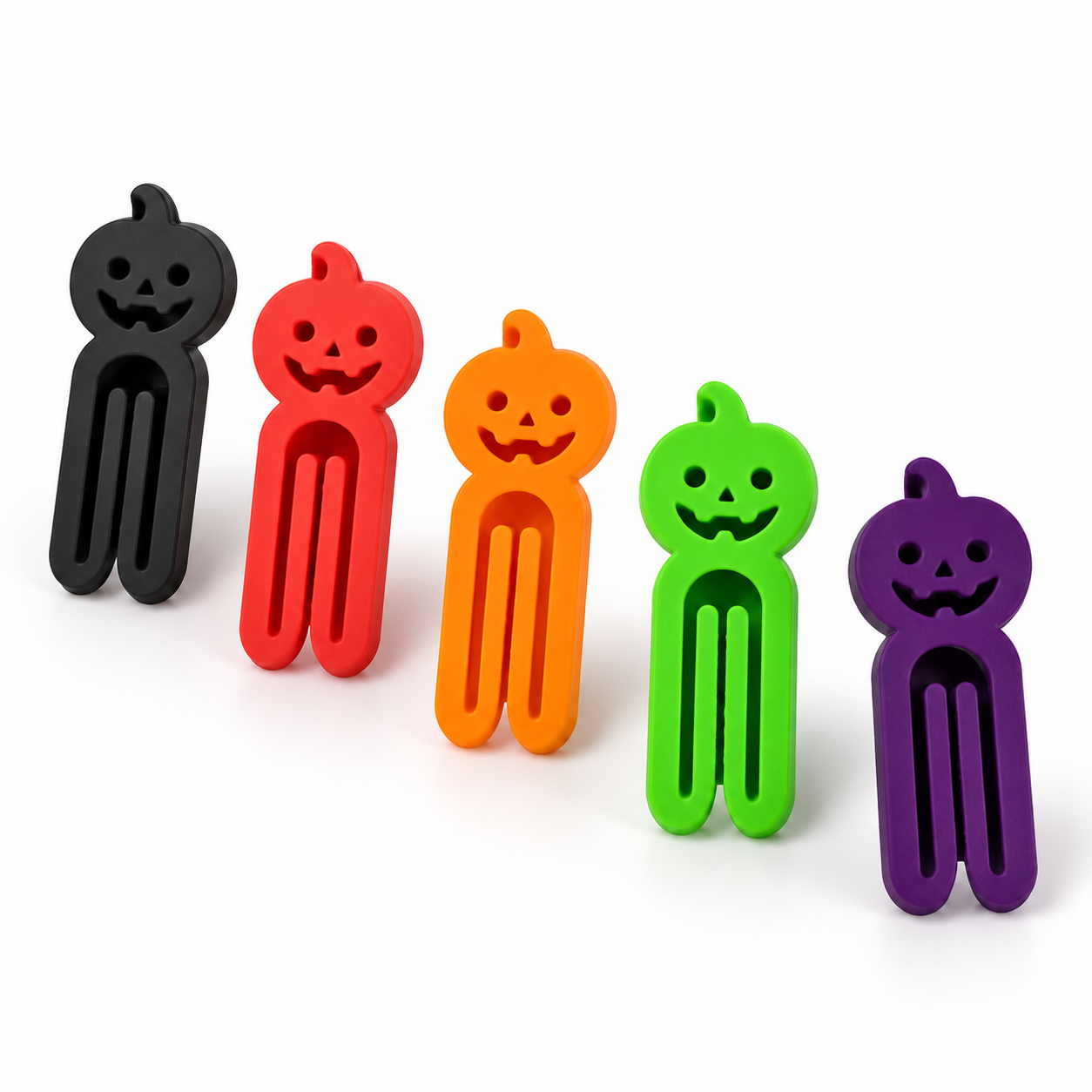 Halloween Balkabağı Figürlü Poşet Klipsi Seti – 5’li Renkli